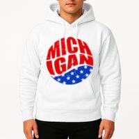 Patriotic Red White Blue Michigan Emblem Hoodie