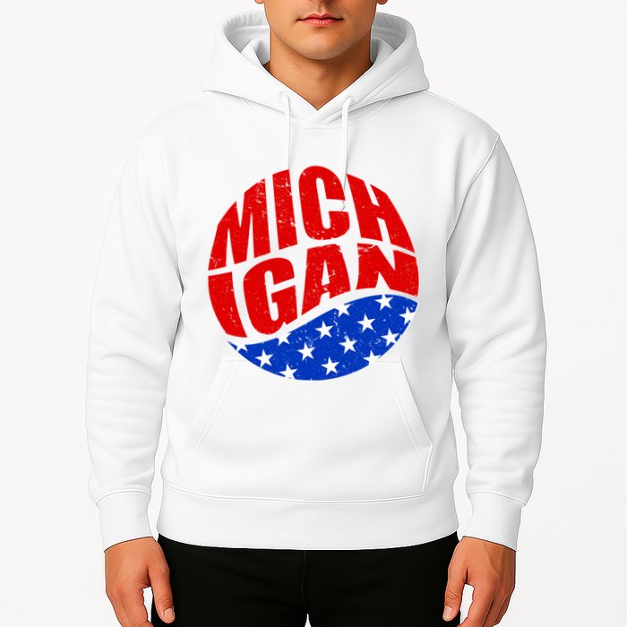 Patriotic Red White Blue Michigan Emblem Hoodie