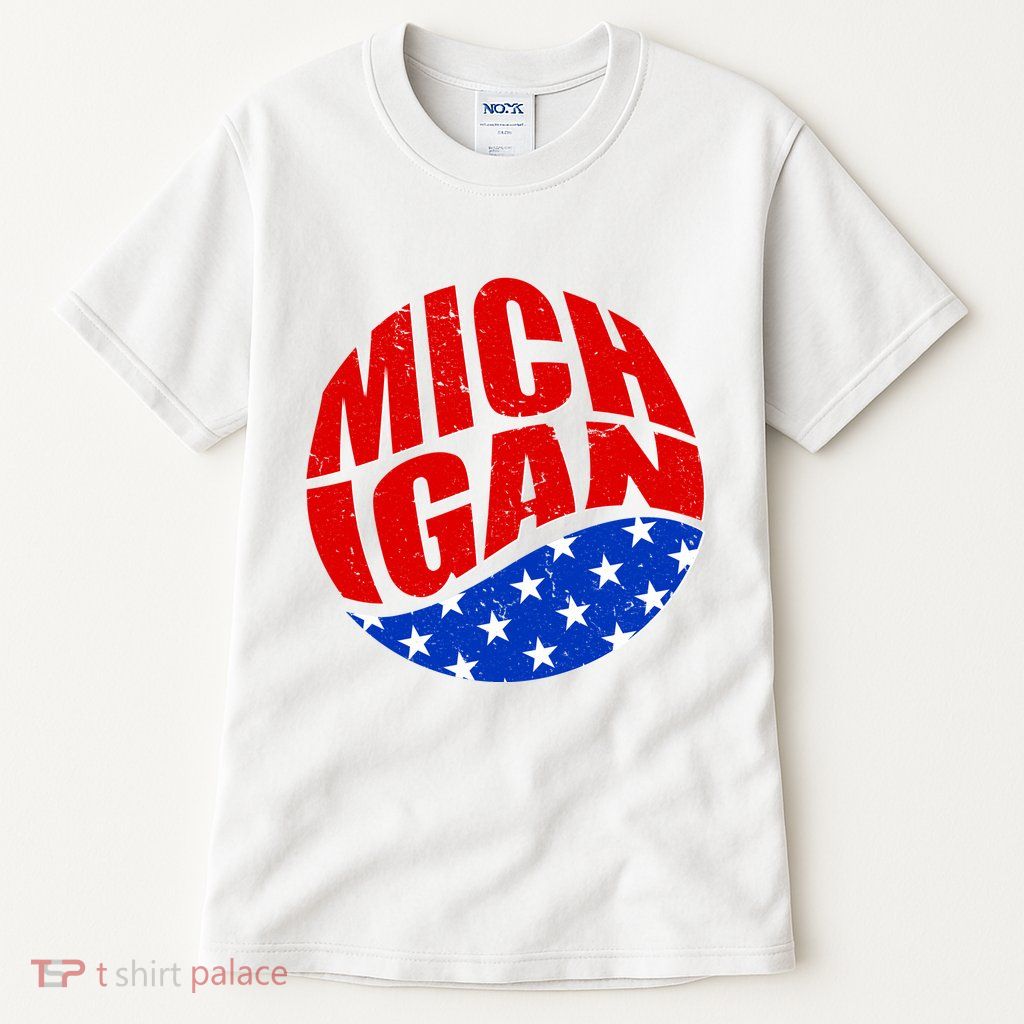 Patriotic Red White Blue Michigan Emblem Tall T-Shirt