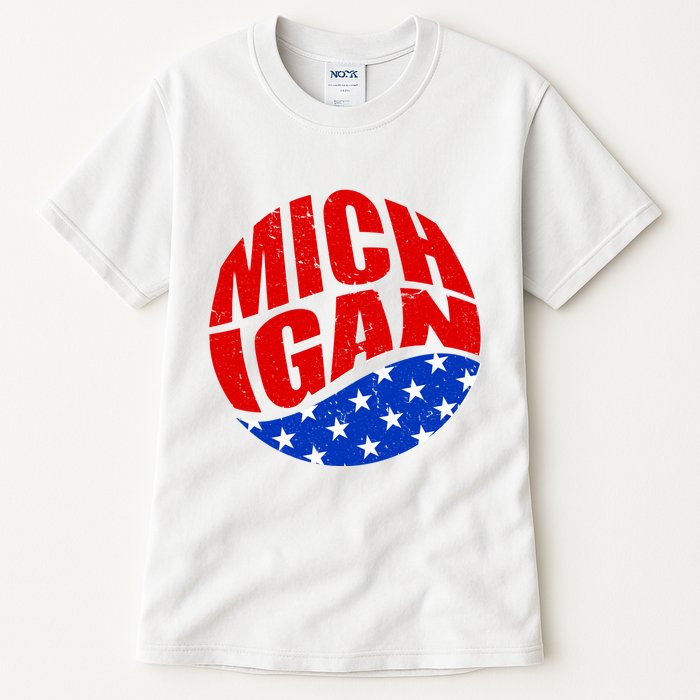 Patriotic Red White Blue Michigan Emblem Tall T-Shirt