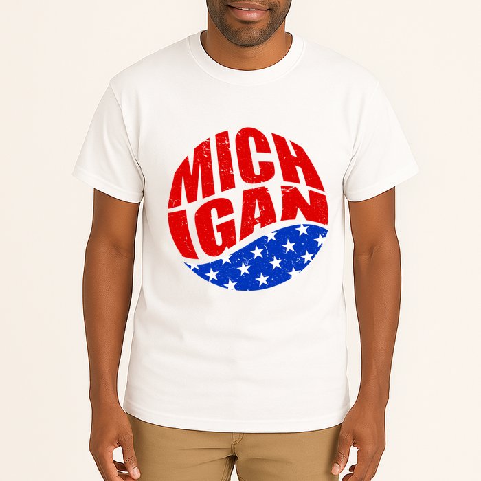 Patriotic Red White Blue Michigan Emblem Tall T-Shirt