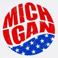 Patriotic Red White Blue Michigan Emblem Tall T-Shirt