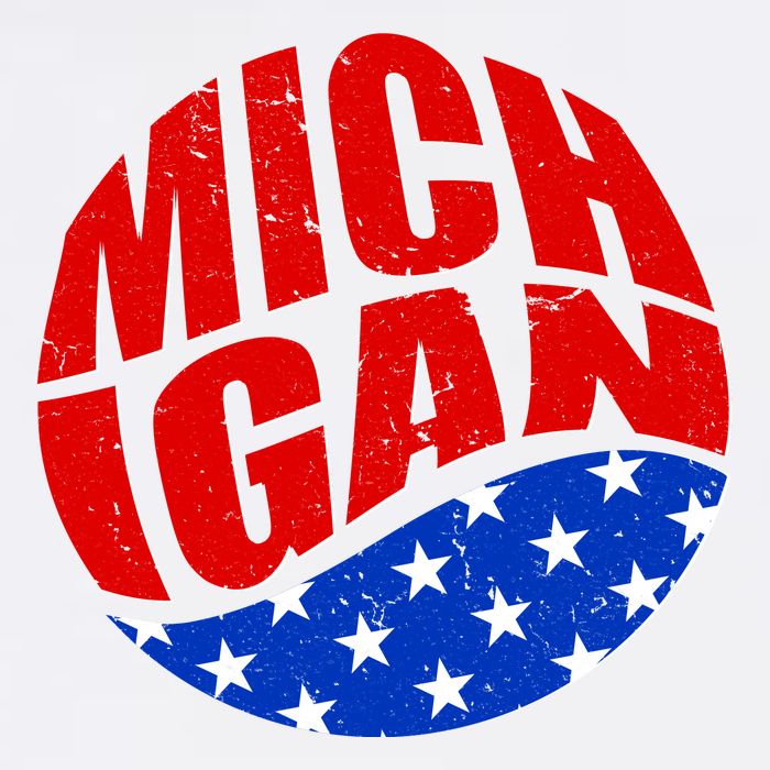 Patriotic Red White Blue Michigan Emblem Tall T-Shirt
