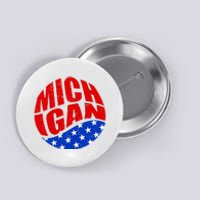 Patriotic Red White Blue Michigan Emblem Button