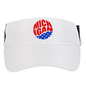 Patriotic Red White Blue Michigan Emblem Adult Drive Performance Visor