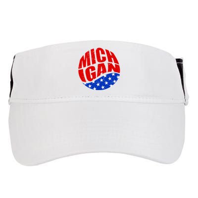 Patriotic Red White Blue Michigan Emblem Adult Drive Performance Visor