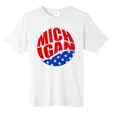 Patriotic Red White Blue Michigan Emblem Tall Fusion ChromaSoft Performance T-Shirt