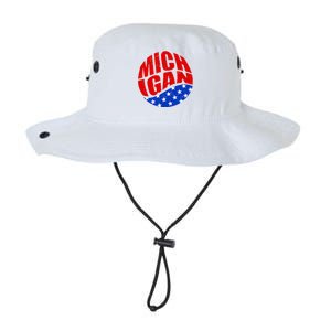 Patriotic Red White Blue Michigan Emblem Legacy Cool Fit Booney Bucket Hat