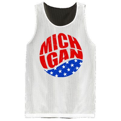 Patriotic Red White Blue Michigan Emblem Mesh Reversible Basketball Jersey Tank