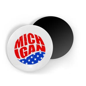 Patriotic Red White Blue Michigan Emblem Magnet