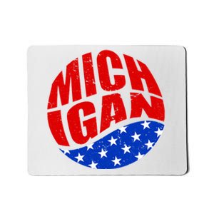 Patriotic Red White Blue Michigan Emblem Mousepad