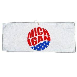 Patriotic Red White Blue Michigan Emblem Large Microfiber Waffle Golf Towel