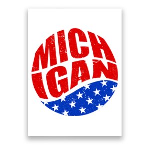 Patriotic Red White Blue Michigan Emblem Poster