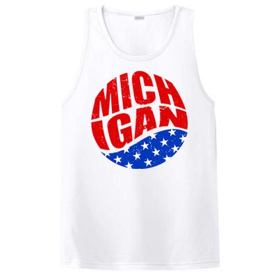 Patriotic Red White Blue Michigan Emblem PosiCharge Competitor Tank