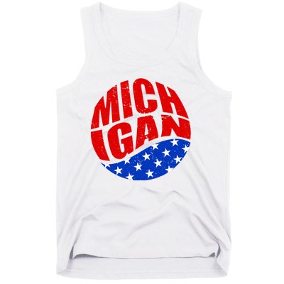 Patriotic Red White Blue Michigan Emblem Tank Top