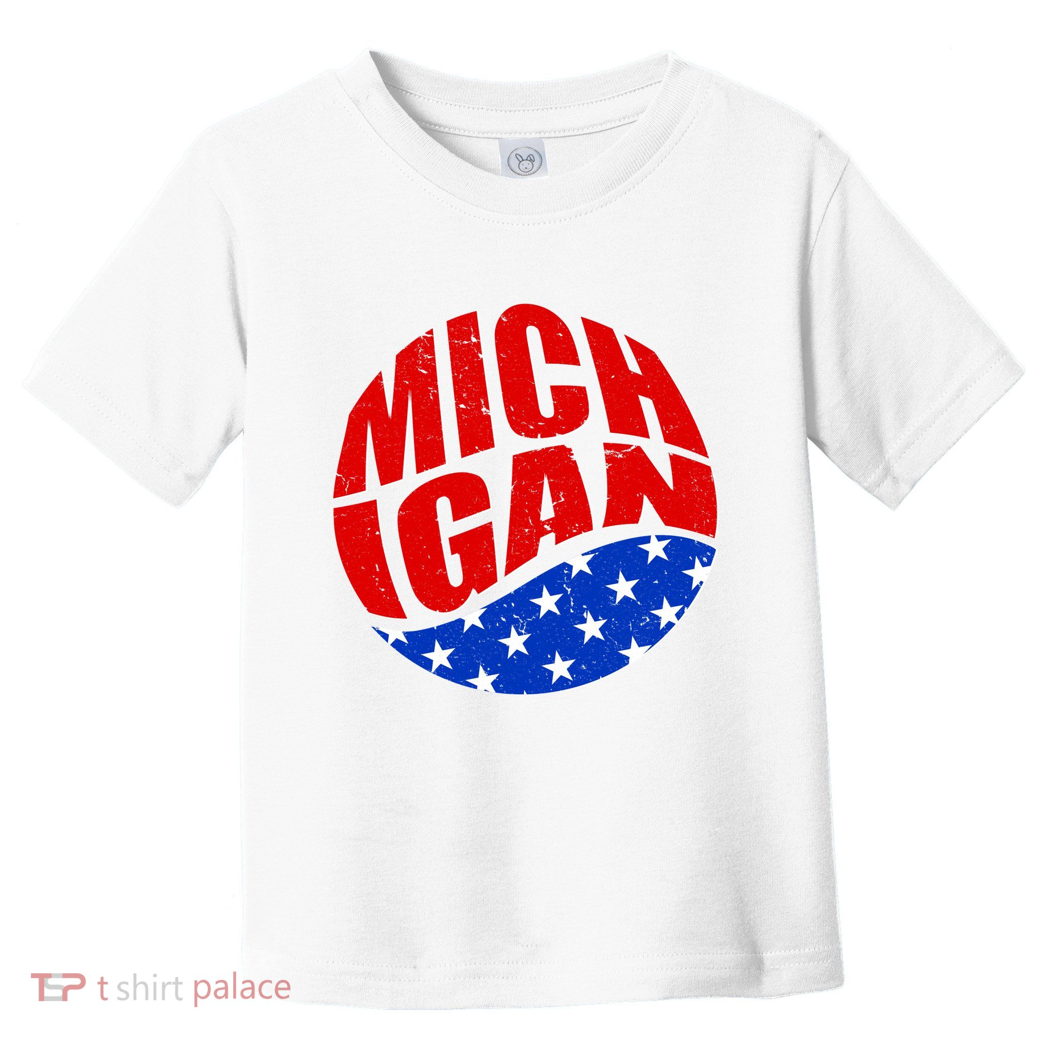 Patriotic Red White Blue Michigan Emblem Toddler T-Shirt