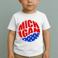 Patriotic Red White Blue Michigan Emblem Toddler T-Shirt