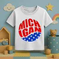 Patriotic Red White Blue Michigan Emblem Toddler T-Shirt