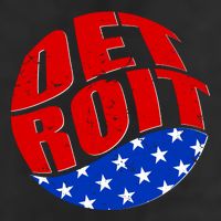 Patriotic Red White Blue Detroit Emblem 7 Panel Mesh Trucker Snapback Hat