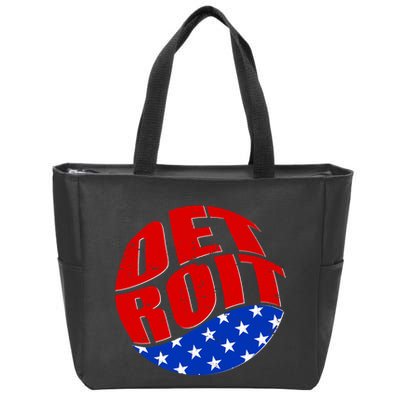 Patriotic Red White Blue Detroit Emblem Zip Tote Bag