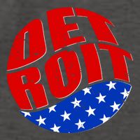 Patriotic Red White Blue Detroit Emblem Vector Backpack