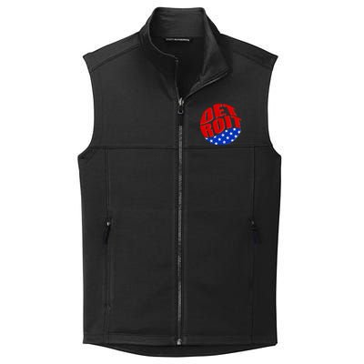 Patriotic Red White Blue Detroit Emblem Collective Smooth Fleece Vest