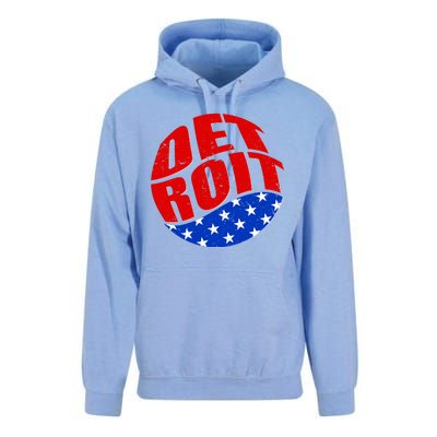 Patriotic Red White Blue Detroit Emblem Unisex Surf Hoodie