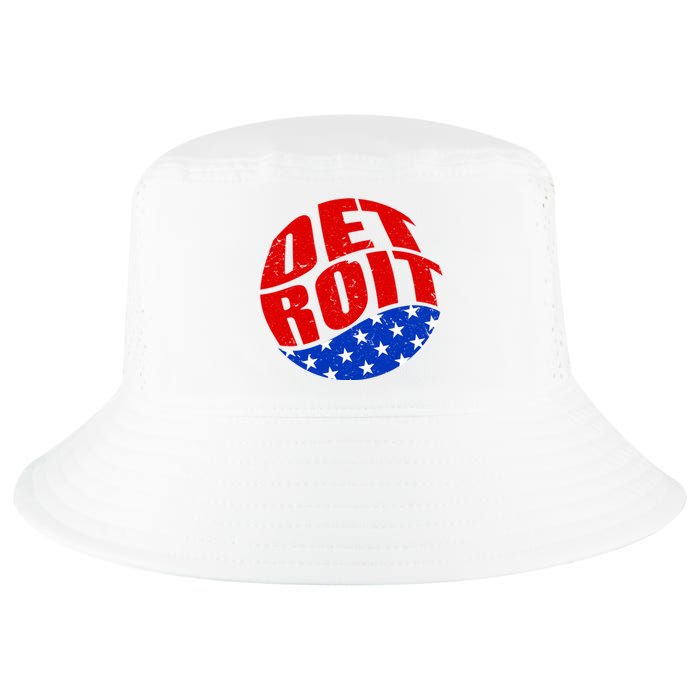 Patriotic Red White Blue Detroit Emblem Cool Comfort Performance Bucket Hat