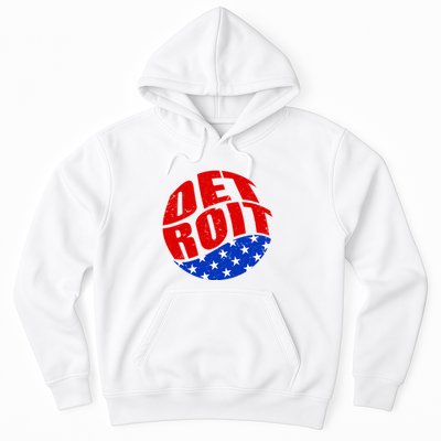 Patriotic Red White Blue Detroit Emblem Hoodie