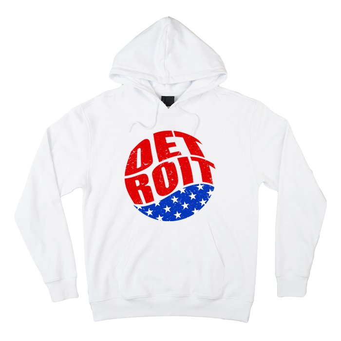 Patriotic Red White Blue Detroit Emblem Hoodie