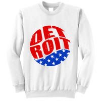 Patriotic Red White Blue Detroit Emblem Sweatshirt