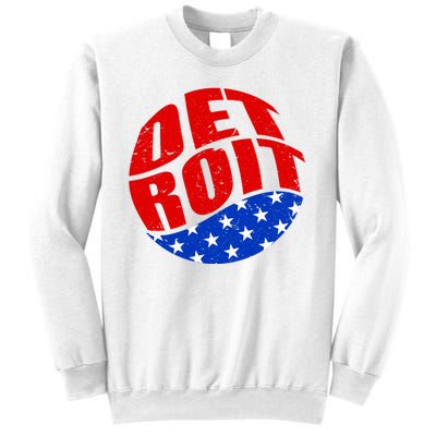 Patriotic Red White Blue Detroit Emblem Sweatshirt