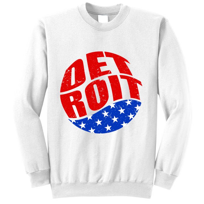 Patriotic Red White Blue Detroit Emblem Sweatshirt