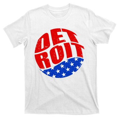 Patriotic Red White Blue Detroit Emblem T-Shirt