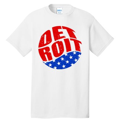 Patriotic Red White Blue Detroit Emblem Tall T-Shirt