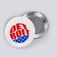 Patriotic Red White Blue Detroit Emblem Button