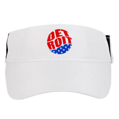 Patriotic Red White Blue Detroit Emblem Adult Drive Performance Visor