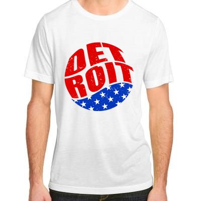 Patriotic Red White Blue Detroit Emblem Adult ChromaSoft Performance T-Shirt