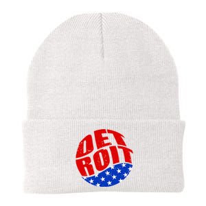 Patriotic Red White Blue Detroit Emblem Knit Cap Winter Beanie