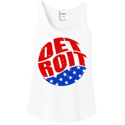 Patriotic Red White Blue Detroit Emblem Ladies Essential Tank