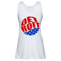 Patriotic Red White Blue Detroit Emblem Ladies Essential Flowy Tank