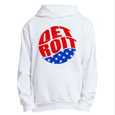 Patriotic Red White Blue Detroit Emblem Urban Pullover Hoodie