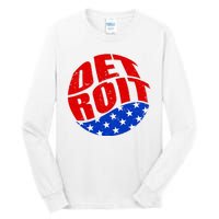 Patriotic Red White Blue Detroit Emblem Tall Long Sleeve T-Shirt