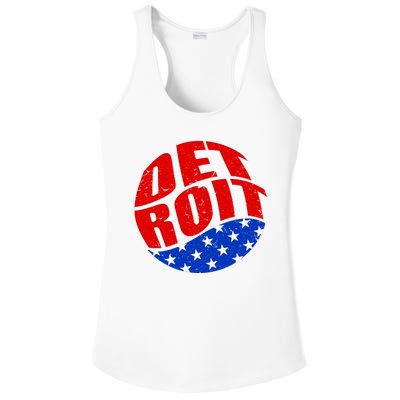 Patriotic Red White Blue Detroit Emblem Ladies PosiCharge Competitor Racerback Tank