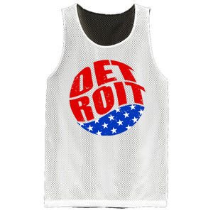 Patriotic Red White Blue Detroit Emblem Mesh Reversible Basketball Jersey Tank