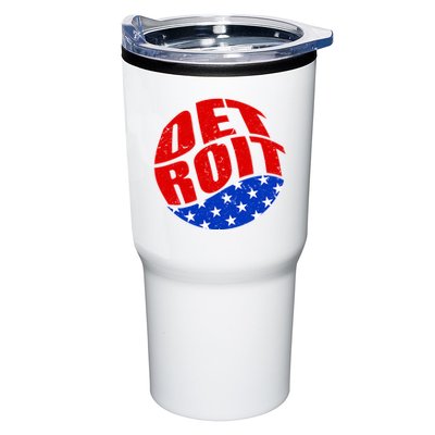 Patriotic Red White Blue Detroit Emblem Tumbler