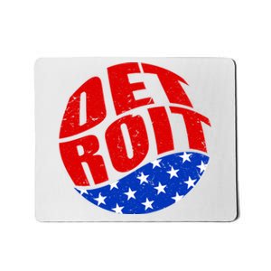 Patriotic Red White Blue Detroit Emblem Mousepad