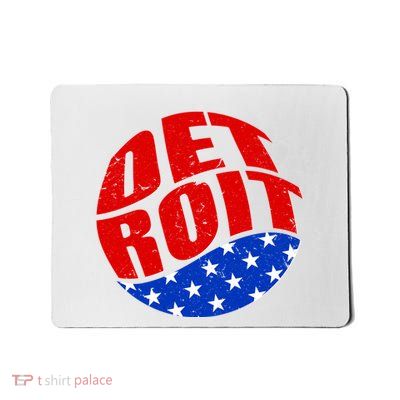 Patriotic Red White Blue Detroit Emblem Mousepad