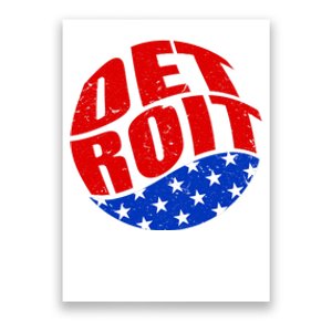 Patriotic Red White Blue Detroit Emblem Poster