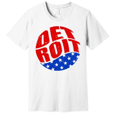 Patriotic Red White Blue Detroit Emblem Premium T-Shirt